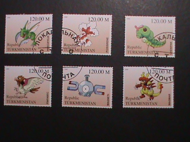 TURKMENISTAN -2000 LOVELY FAMPOUS POKEMON CTO FANCY POSTAL CANCEL VERY FINE