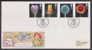 GREAT BRITAIN - 1987 FLOWERS - 4V - FDC ( HONEY BEE CANCELLATION)