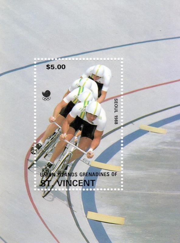 Union Island Seoul Olympics 1988 SS Cycling MNH VF