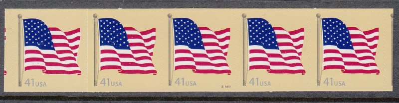 USA PNC SC# 4187 FLAG $0.41c PL# S1111 SMOOTH TAG SELF ADHESIVE PNC5 MNH
