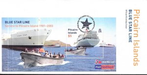 Pitcairn Islands #571  Blue Star Line S/S on cover  (FDC)  CV $11.00