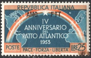 Trieste SC#184 25£ 4th Anniversary of the Atlantic Pact (1953) MNH/Tone