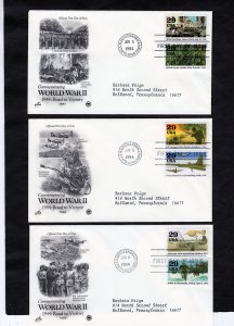 2838a-j WWII, FDC set/5 ArtCraft/PCS