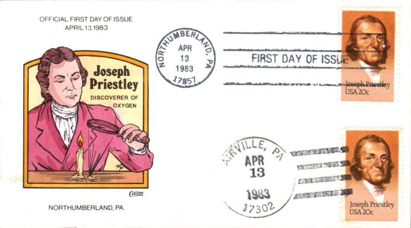 #2038 Joseph Priestley Collins FDC