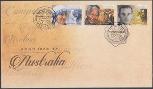 AUSTRALIA Sc# 4361-3.0 FDC HONOURING WALLENBERG, MOTHER THERESA and MANDELA