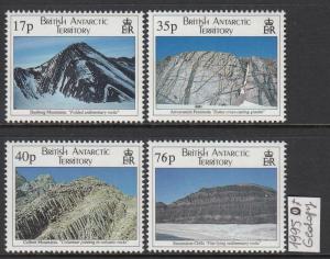 XG-U152 BRITISH ANTARCTIC TERRITORY - Geology, 1995 Mountains Landscapes MNH Set