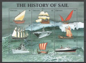 A0771 1998 Grenada Transport Ships History Of Sail #3666-4 Kb Mnh