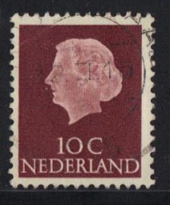 Netherlands  #344  used  1953  Juliana 10 c