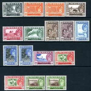 MALAYA (PERAK)-1957-61 Set to $5 Including all additional Listed Shades/Perfs 