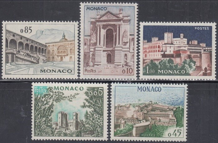 MONACO Sc # 474-8 CPL MNH PALACE of MONACO, DIFF VIEWS