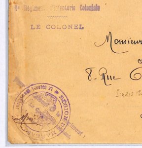 MOROCCO France MILITARY Cover COLONEL COLONIAL INFANTRY Marakech 1915 FPO WX327