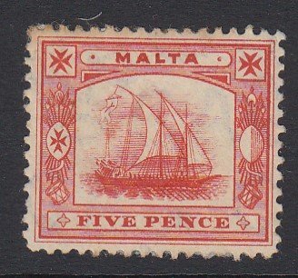 Malta Sc 44 (SG 59), MHR (toned perf at TL)