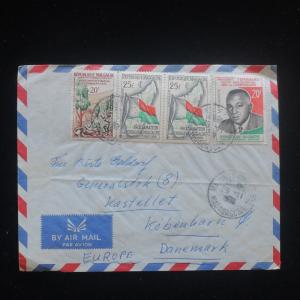 ZS-Y301 MADAGASCAR IND - Cover, 1982, Flags, Airmail To Denmark