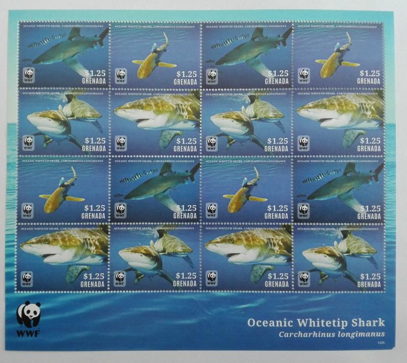 Grenada 2015** SH.1435. Oceanic Whitetip Shark MNH [12I48]