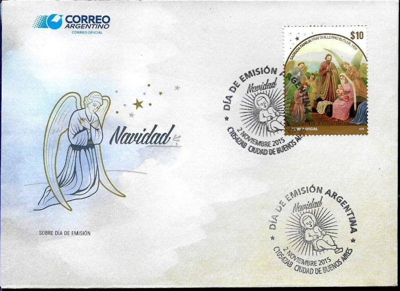 ARGENTINA 2015 CHRISTMAS RELIGION,ART YV 3094 FDC