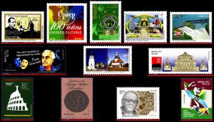 BRAZIL 2011 - LOT WITH 12 STAMPS OF THE YEAR - SCOTT VALUE $25.35, ALL MNH