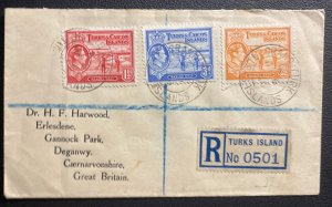 1946 Grand Turk Turks & Caicos Registered cover To Deganwy England