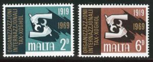 MALTA  Scott 398-99 ILO stamp set MNH**