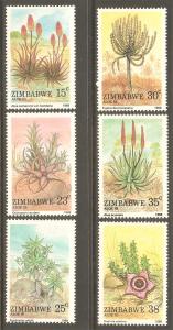 ZIMBABWE Sc# 566 - 571 MNH FVF Set-6 Aloes Succulents