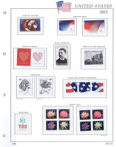 (A) USA 2015 Complete Yearset including 8 Minisheets MNH Luxe