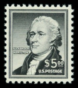 United States #1053 Mint nh very fine   Cat$48 1956, $5 Hamilton