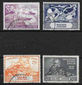 MALAYA JOHORE SG148/51 1949 U.P.U. SET USED