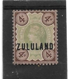 ZULULAND 1888 4d SG 6 MINT HINGED Cat £60