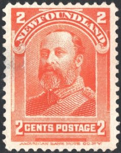 Newfoundland SC#81 2¢ King Edward VII: Prince of Wales (1897) Uncancelled/No Gum