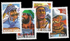 PCBstamps   US #3083-3086 Sgls $1.28(4x32c)Folk Heroes, MNH, (2)