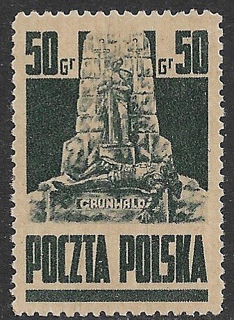 POLAND 1944 50g Grunwald Monument Issue Sc 345 MNH