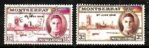 Montserrat-Sc#104-5- id13-used KGVI Peace set-1945-6-