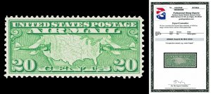Scott C9 1927 20c Map Airmail Issue Mint Graded Superb 98 NH with PSE CERT