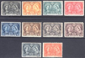 Canada 1897 1/2c-20c Jubilee, Scott 50-59, SG 121-133, MVLH, Scott Cat $1,402+