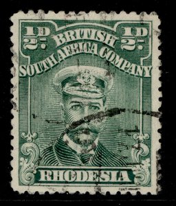 RHODESIA GV SG282, ½d dull green, FINE USED. Cat £13.