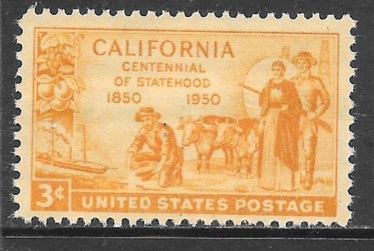 USA 997: 3c California Statehood, Gold Miner, Pioneers, MNH, VF