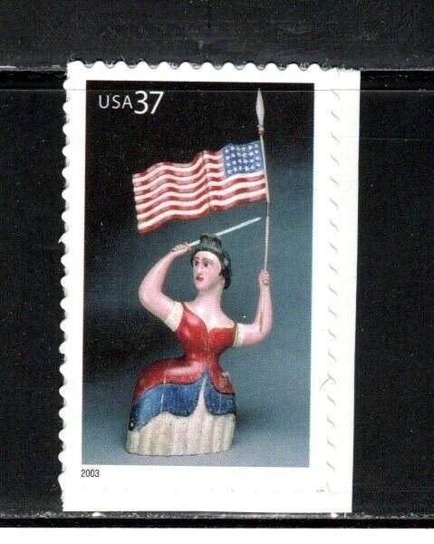 3780 * CARVING OF WOMAN WITH FLAG AND SWORD *  U.S. 37c Postage Stamp MNH