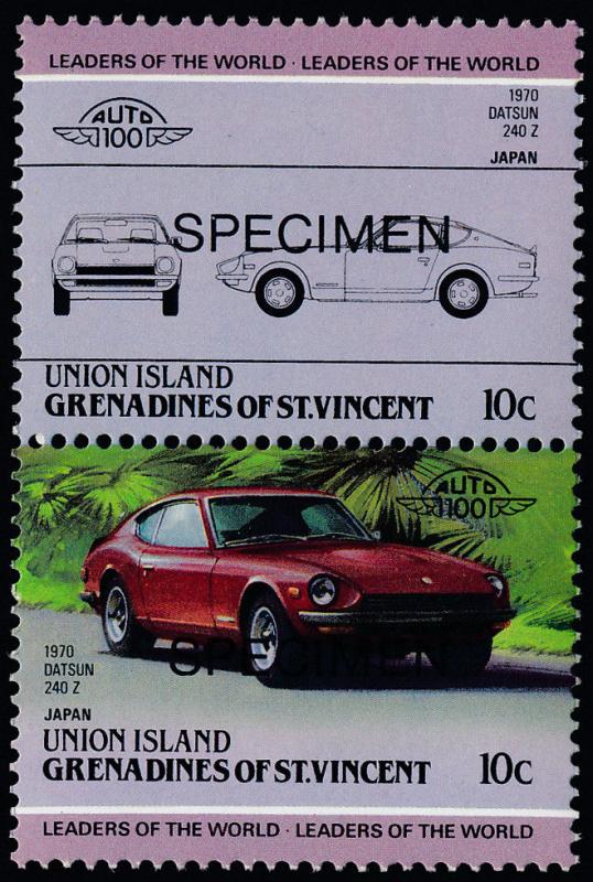 St Vincent Grenadines Union Is 144 Specimen o/p MNH Car, Datsun 240 Z