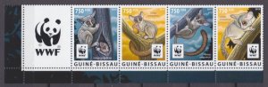 2015 Guinea-Bissau 8278-8281strip+Tab WWF / Fauna 11,00 €