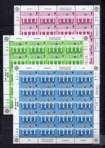 JERSEY 1984 YEAR EUROPA SET OF 3 SHEETS OF 20 STAMPS MNH