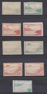 COLOMBIA 1920 CCNA AIR ISSUE Yvert PA10-14, 11a & 13a FULL SET UNUSED F,VF €900+ 