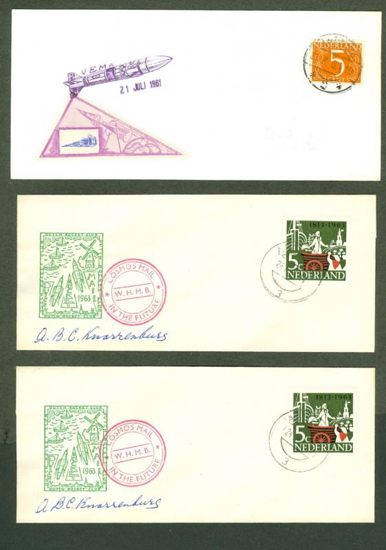 ROCKET MAIL COVERS - Collection of 30 w/labels or signed VF