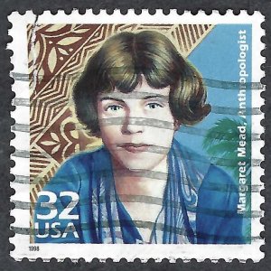 United States #3184g 32¢ Celebrate the Cent. -20s - Margaret Mead (1998). Used.