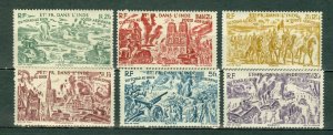 FRENCH INDIA 1946 CHAD-RHINE  #C8-13 SET MINT LIGHT H