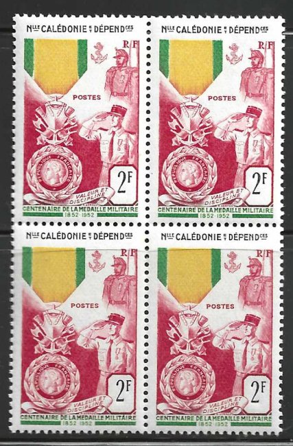 [B1247] New Caledonia Scott # 295 MNH 1952 Military Medal Block