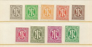 Germany 9 Allied Occupation Stamps MNH