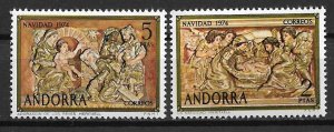 1974 Spanish Andorra 84-5 complete Christmas set of 2 MNH