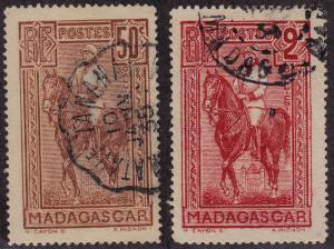 MADAGASCAR Used Scott # 174-175 General Gallieni Perf 14 (2 Stamps) -1