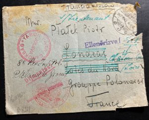 1940 Hungary Soldier Escape Censored Cover To Polish Forces In France