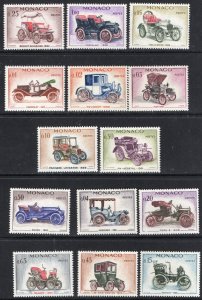 Thematic stamps MONACO 1961 VETERAN CARS 704/17 set of 14 mint