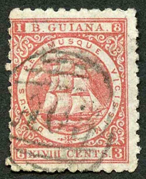 British Guiana 1866 SG104 48c Crimson Perf 10